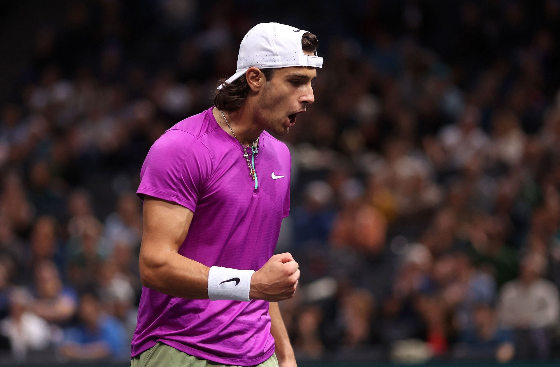 Lorenzo Musetti at the Rolex Paris Masters.