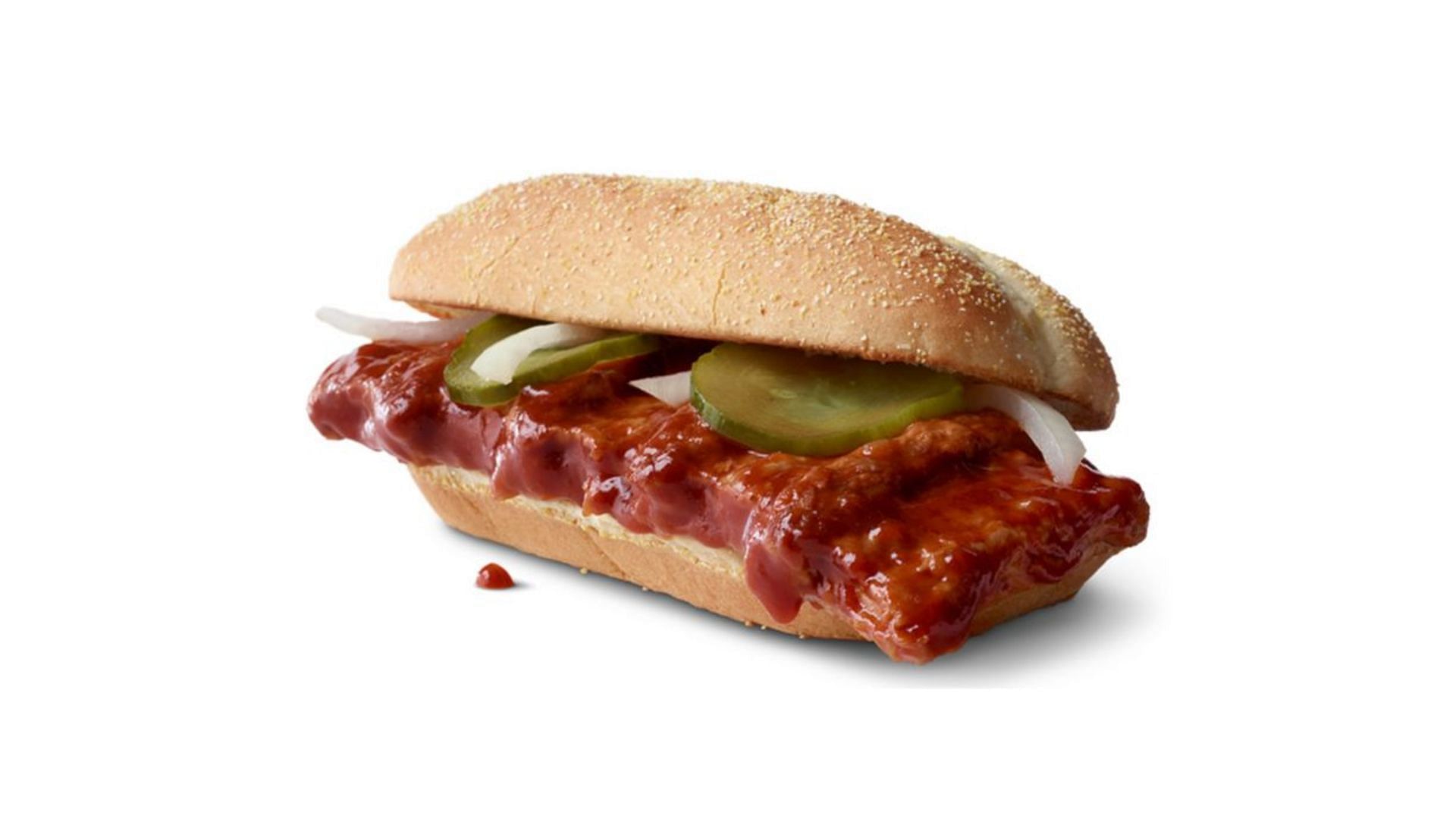 Promotional image of the McRib (Image via McDonald&rsquo;s)