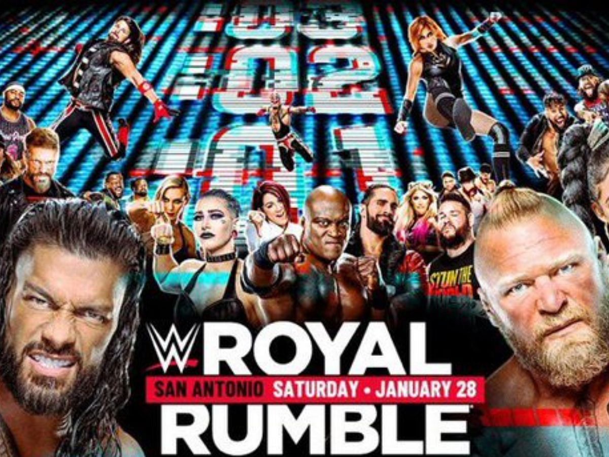WWE Royal Rumble 2023 Official poster featuring Roman Reigns, Brock Lesnar and more
