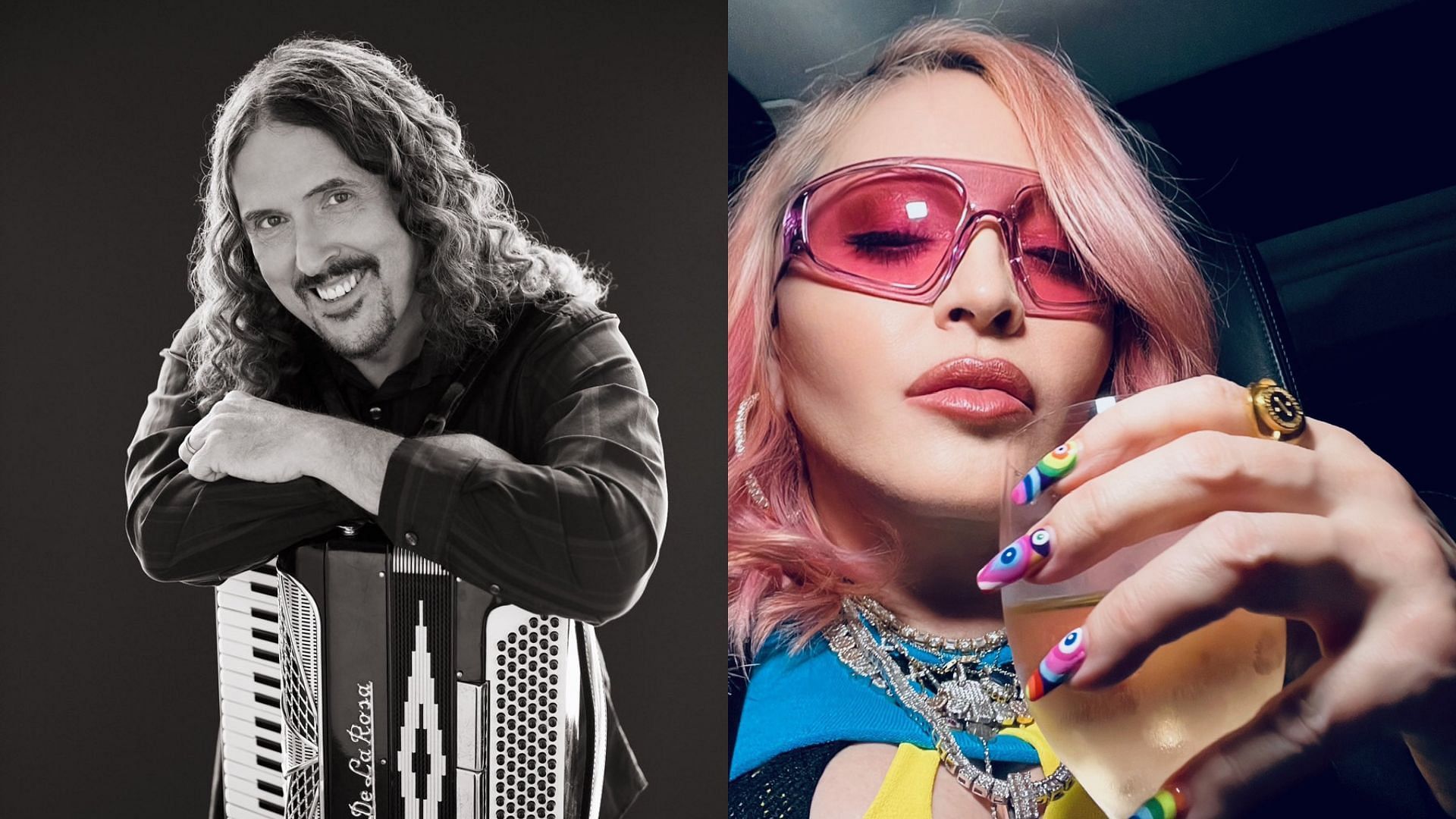 Weird Al Yancovic and Madonna are the main characters in his upcoming biopic parody (Images via @alyankovic &amp; @madonna/Twitter).