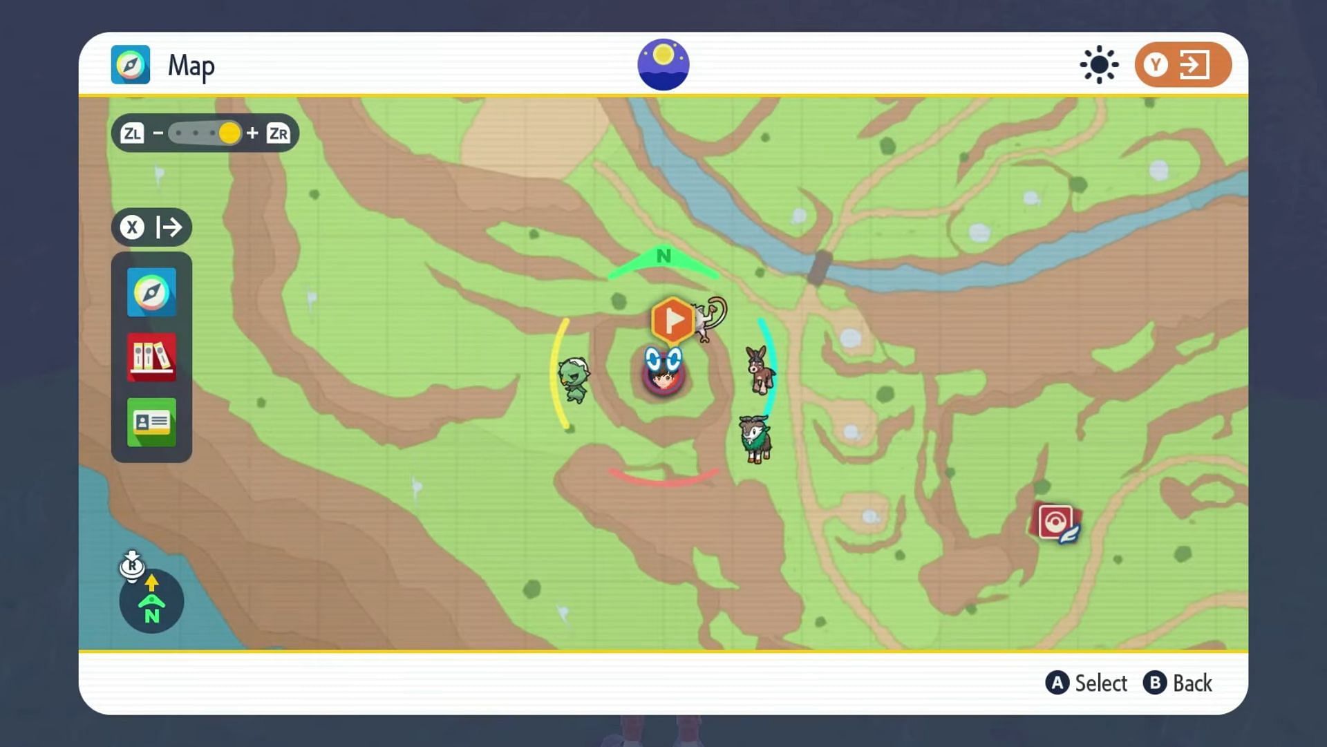 This image also depicts the circular structures and the Pokemon center mentioned for stake #3 (Image via PerfectParadox/YouTube)