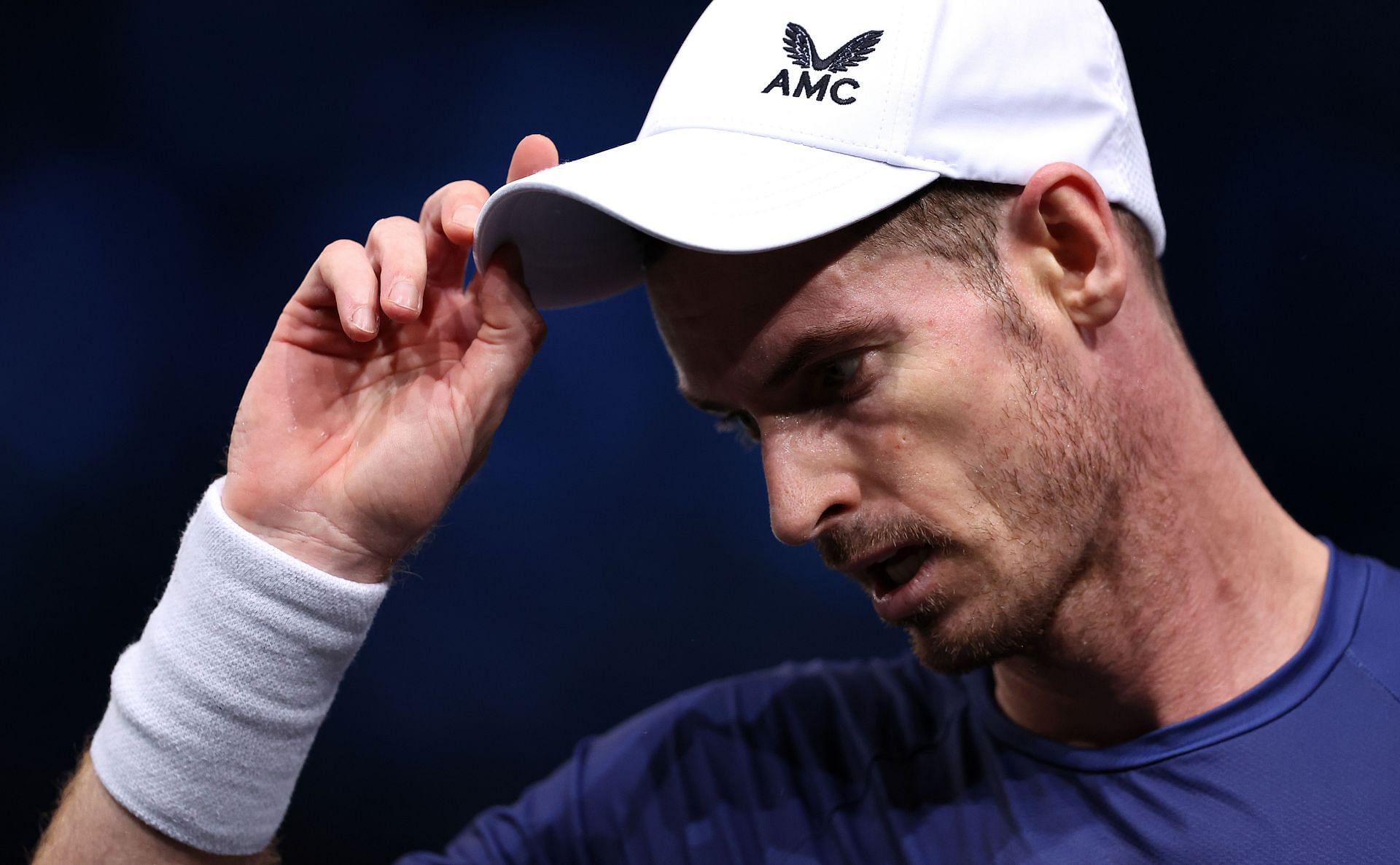 Murray during his match against Gilles Simon at the Rolex Paris Masters