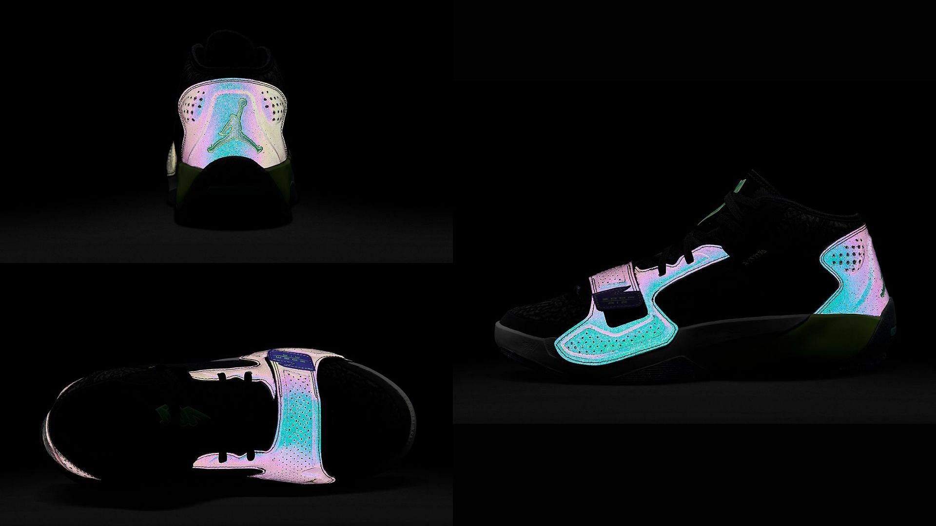 Take a closer look at the holographic embellishments of the shoe (Image via Sportskeeda)