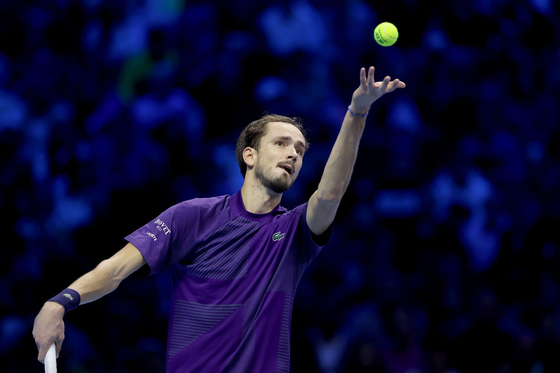 Daniil Medvedev in action at the Nitto ATP Finals.