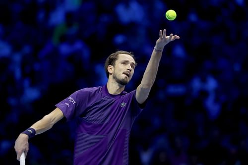 Daniil Medvedev in action at the Nitto ATP Finals.