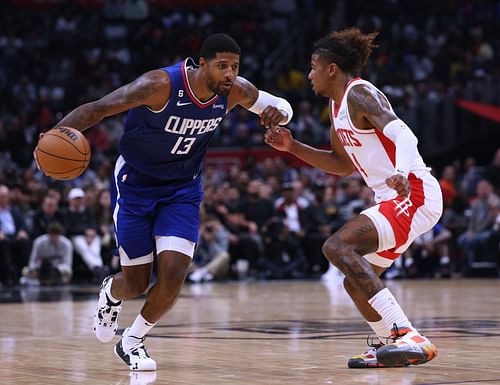 Paul George in action against the Houston Rockets.