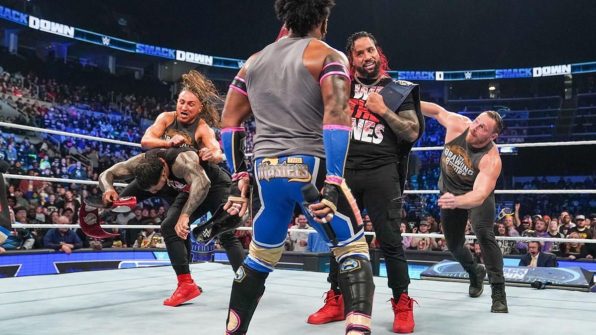 The Usos came face to face with another challenger on WWE SmackDown before Crown Jewel