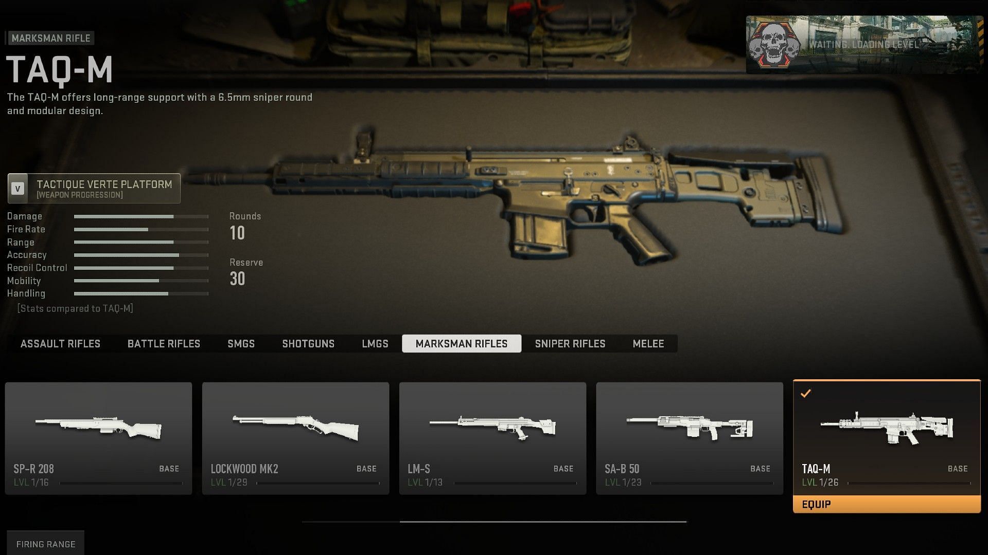 TAQ-M marksman rifle in Modern Warfare 2 (Image via Activision)