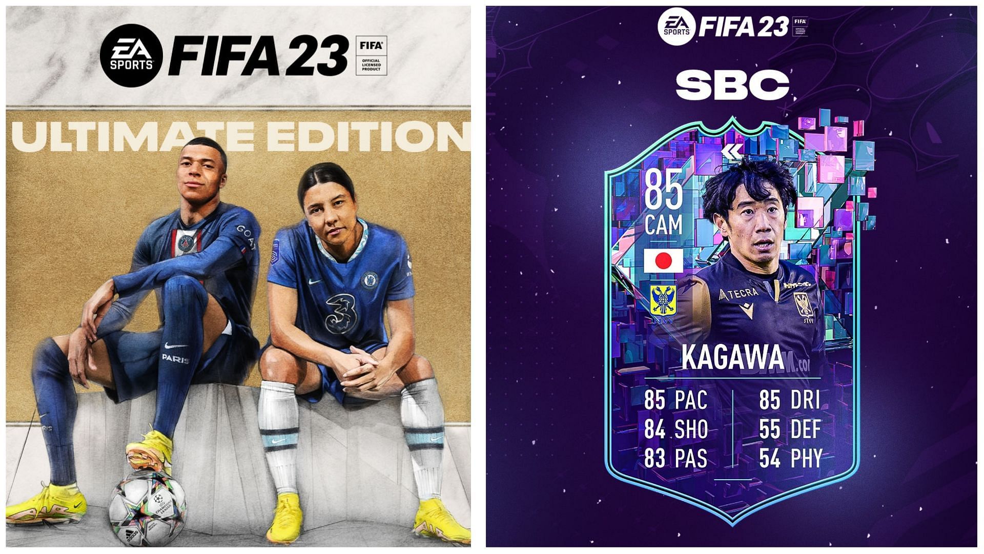 Flashback Kagawa has been leaked (Images via EA Sports and Twitter/FUT Sheriff)