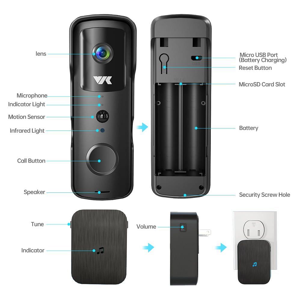Vik Muniz 30 Wireless Video Doorbell (Image via Walmart)