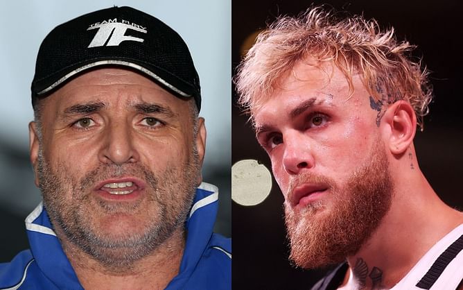 Watch: John Fury tries to attack Jake Paul ringside at the Floyd Mayweather vs. Deji fight