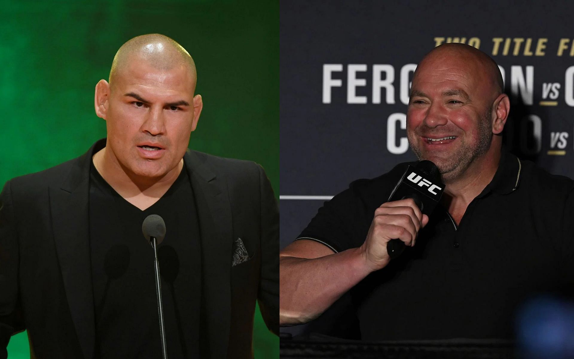 Cain Velasquez (left) and Dana White (right)