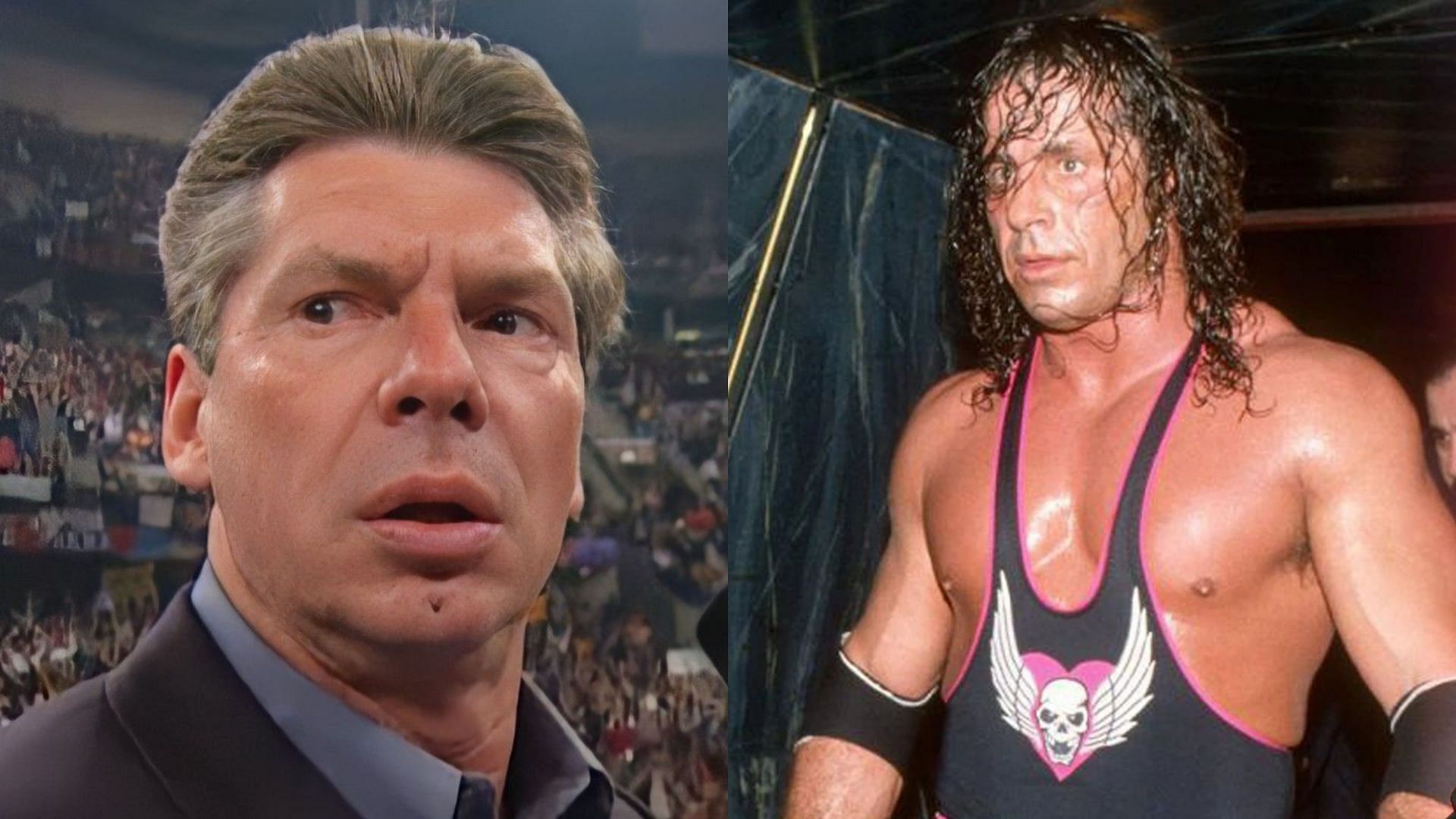 Vince McMahon (left) and Bret Hart (right)