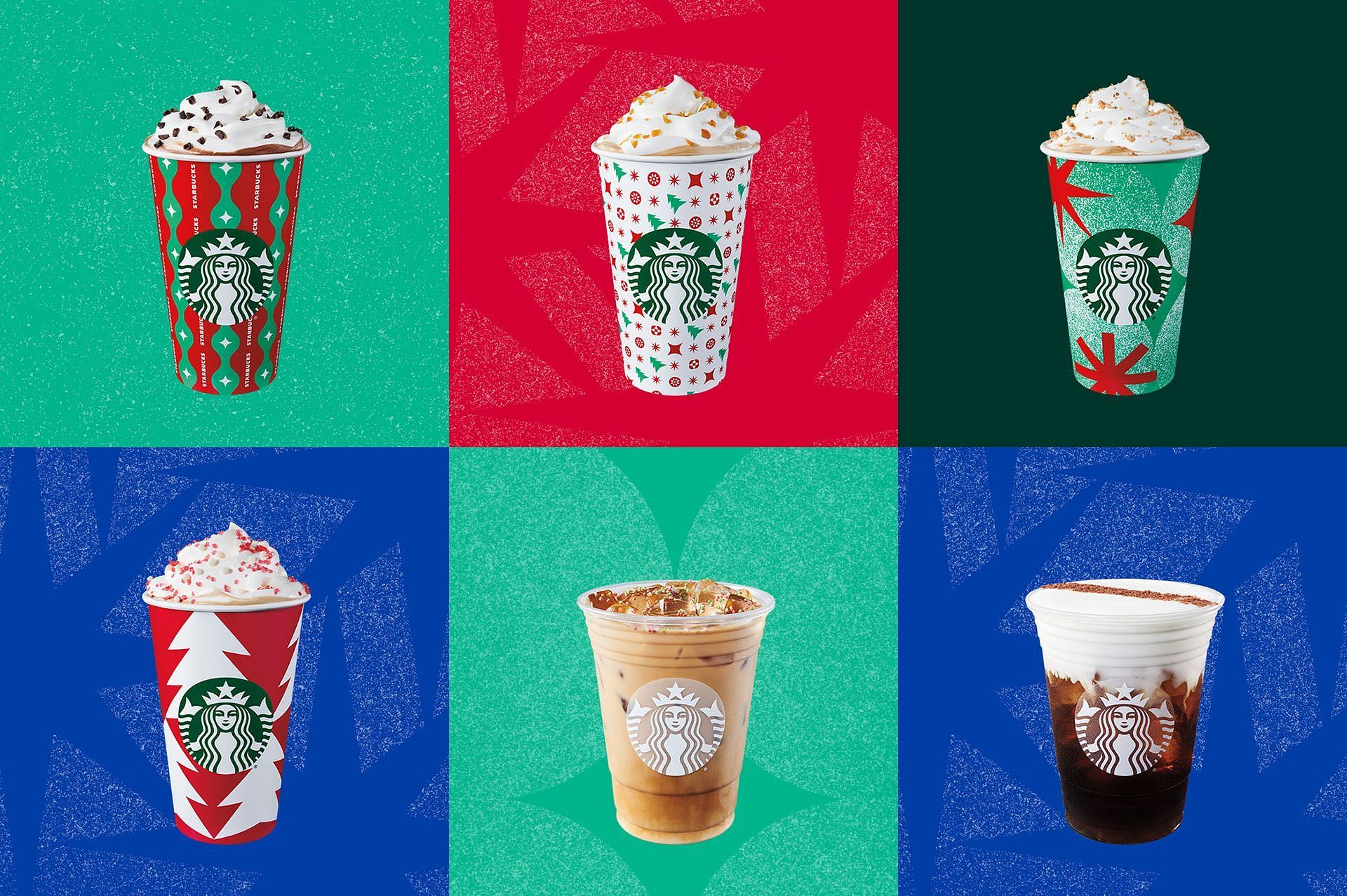 Holiday drinks from this year&#039;s menu (Images via Starbucks)