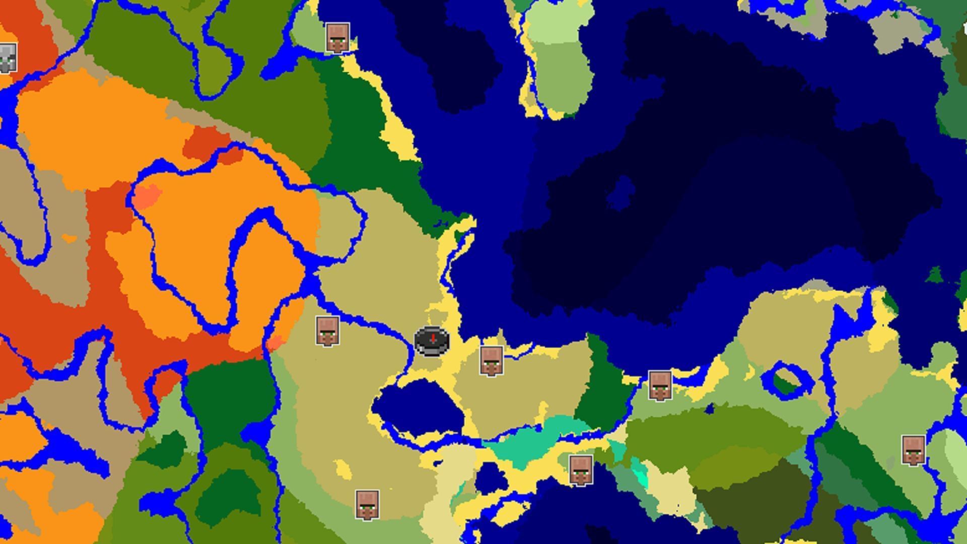 Five total villages are in immediate range of this seed&#039;s spawn point (Image via Chunkbase)