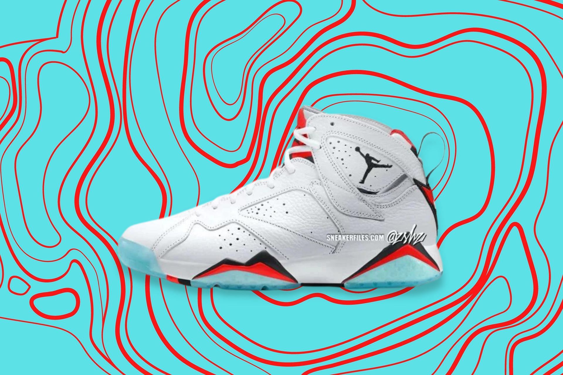 Air Jordan 7 White Infrared shoes (Image via Instagram/@zsneakerheadz)