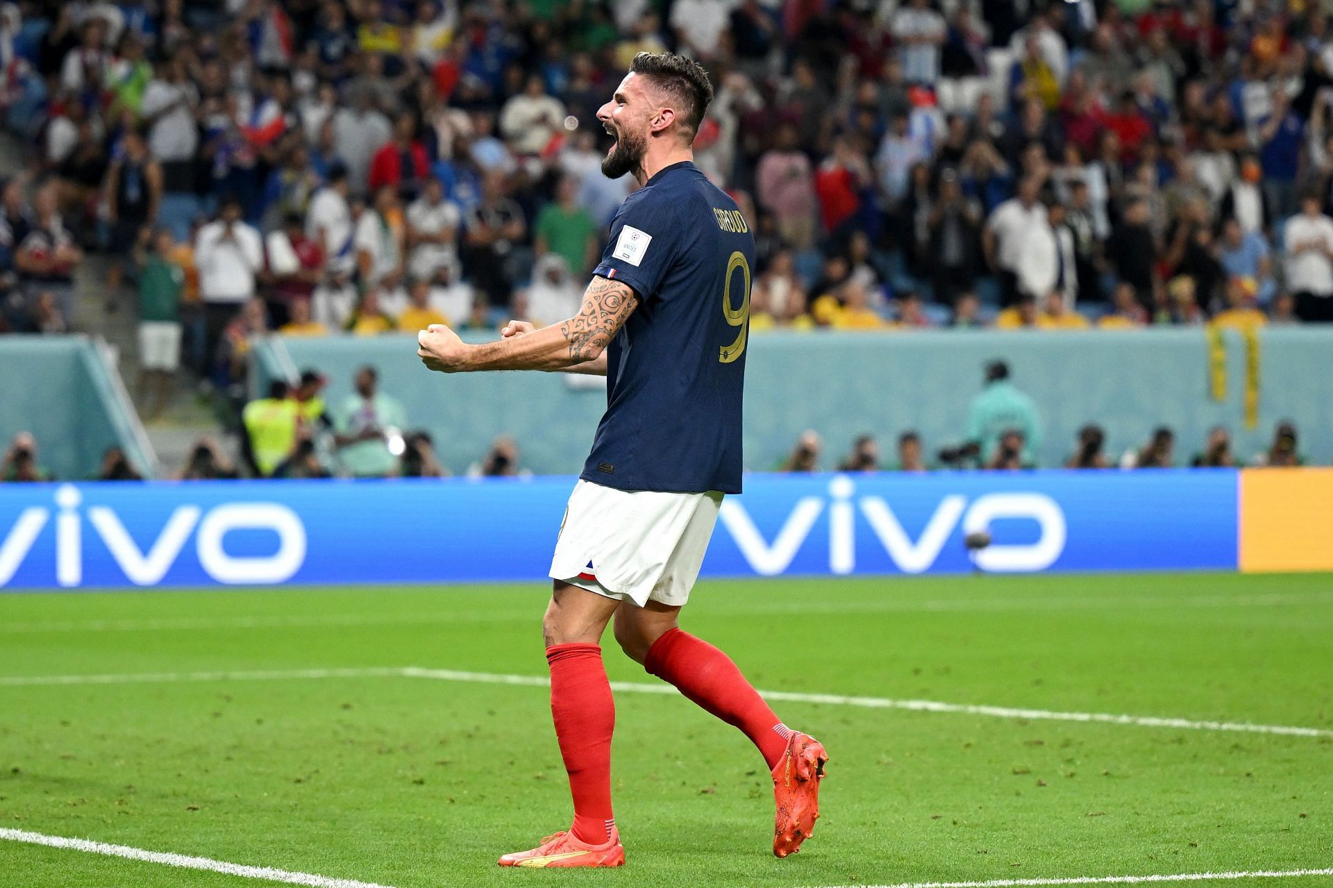 Giroud&#039;s brace puts him tied for first place in France&#039;s list of all-time international goalscorers.
