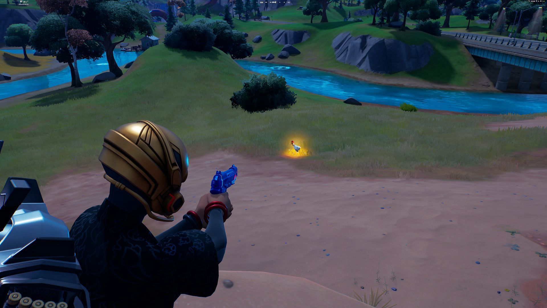 Don&#039;t scare the glowing loot animal away (Image via Epic Games/Fortnite)
