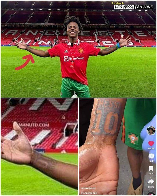 Does IShowSpeed have a Messi tattoo on his wrist Truth behind the ardent  Ronaldo fan revealed
