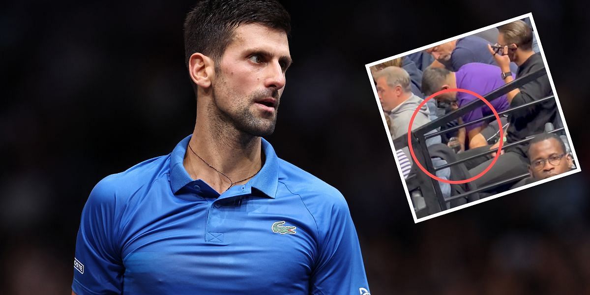 Novak Djokovic was captured on video receiving a mystery drink during his Paris Masters 2022 SF win