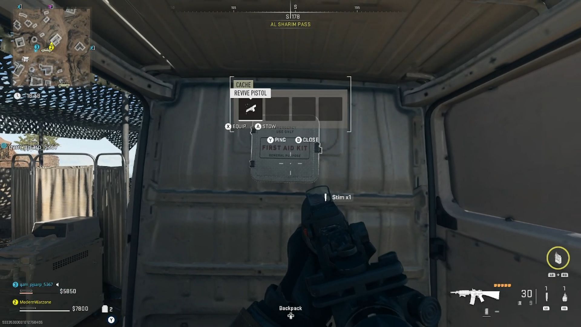 The Revive Pistol being looted from a first aid kit in-game (Image via YouTube/ ModernWarzone)