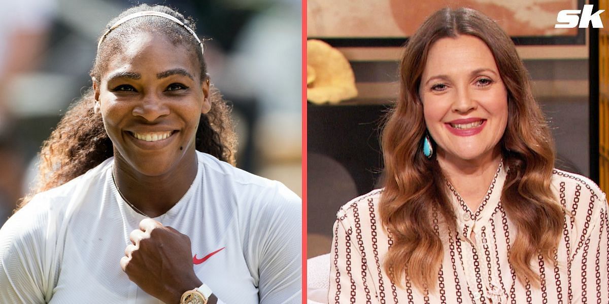 Serena Williams (L) and Drew Barrymore