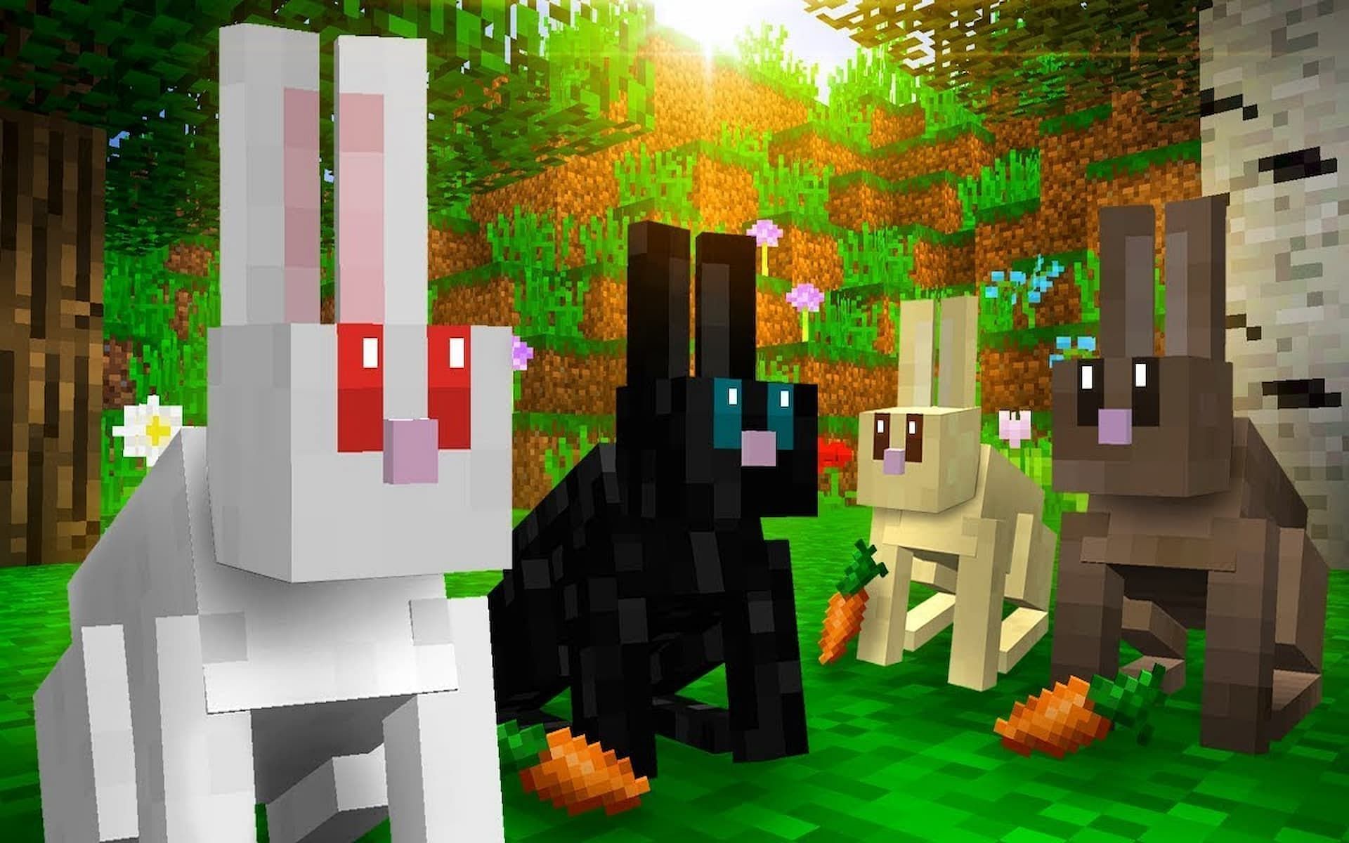 Rabbits are a cute passive mob in Minecraft (Image via YouTube/Cubey)