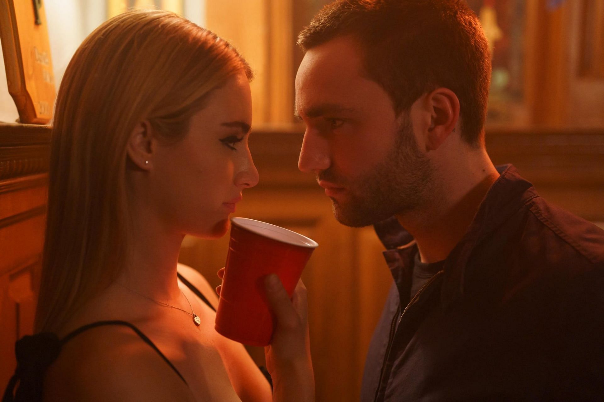 Grace Van Patten and Jackson White lead Tell Me Lies. (Photo via Hulu)