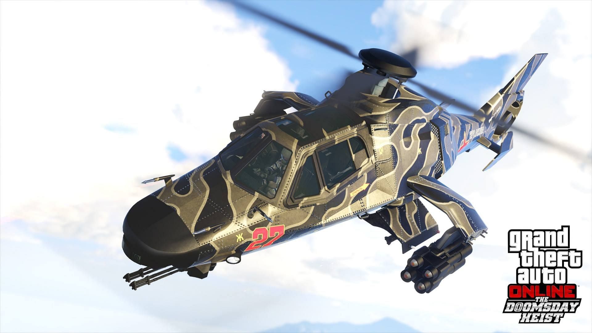 This helicopter debuted in The Doomsday Heist update several years ago (Image via Rockstar Games)