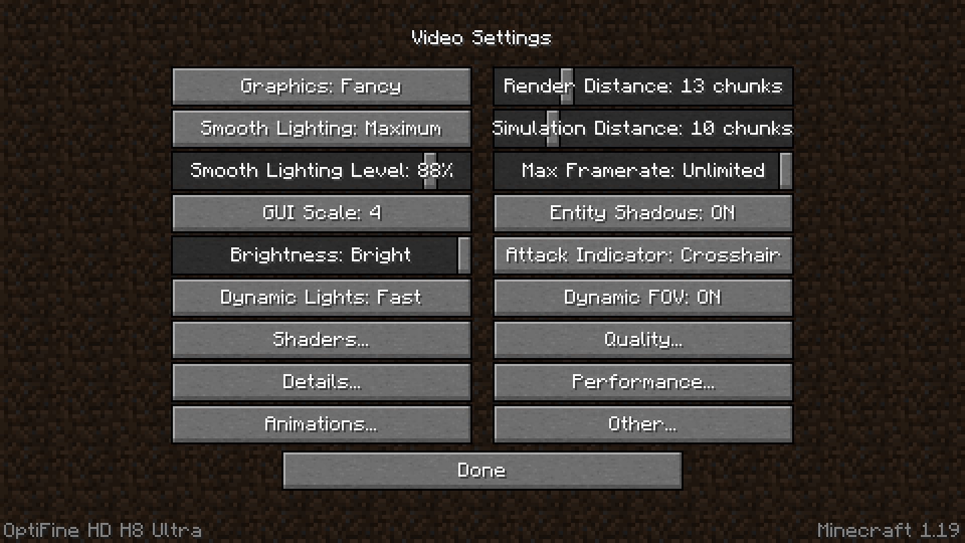 Tweak the video settings to gain initial FPS boost in the game (Image via Mojang)