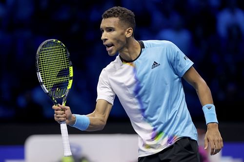 Felix Auger-Aliassime in action at the Nitto ATP Finals.