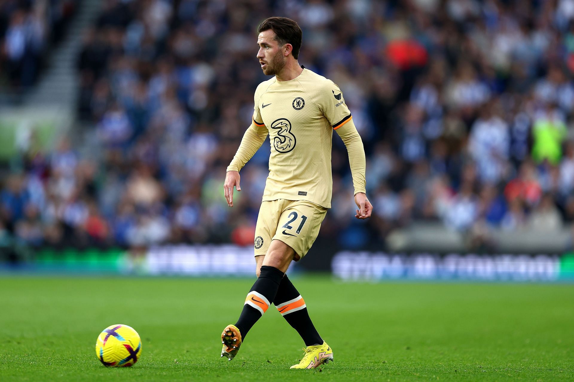 Ben Chilwell in action v Brighton in the Premier League