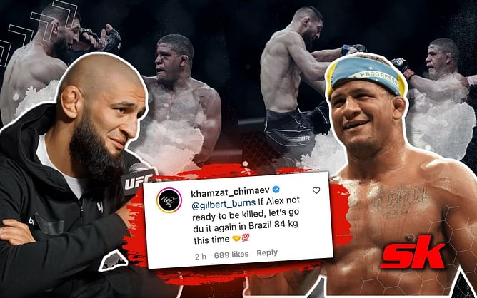 Khamzat Chimaev challenges Gilbert Burns to a rematch in Brazil for UFC 283 at Middleweight