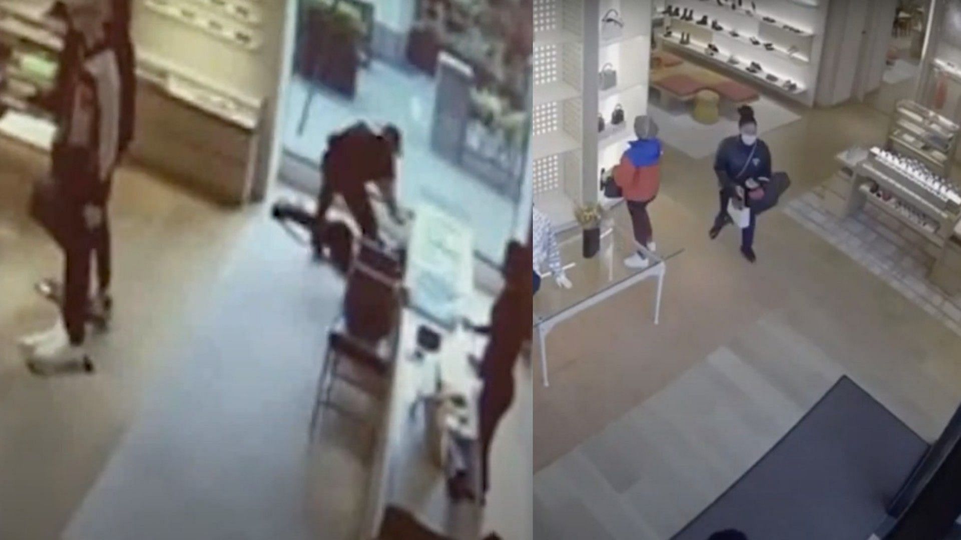 Man knocks himself out trying to flee store with luxury stolen goods, video  shows