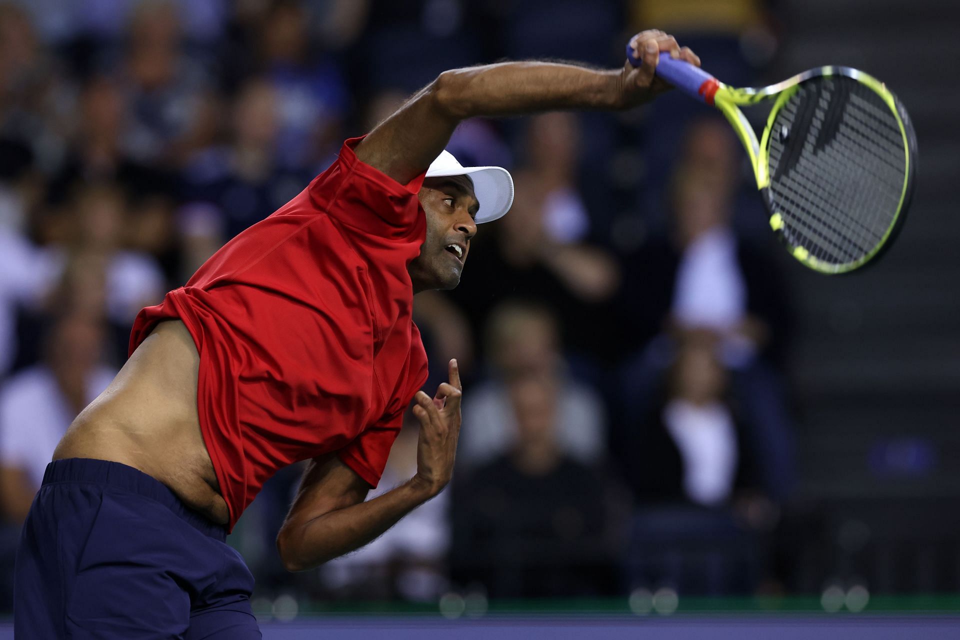 Rajeev Ram during a Davis Cup group stage match