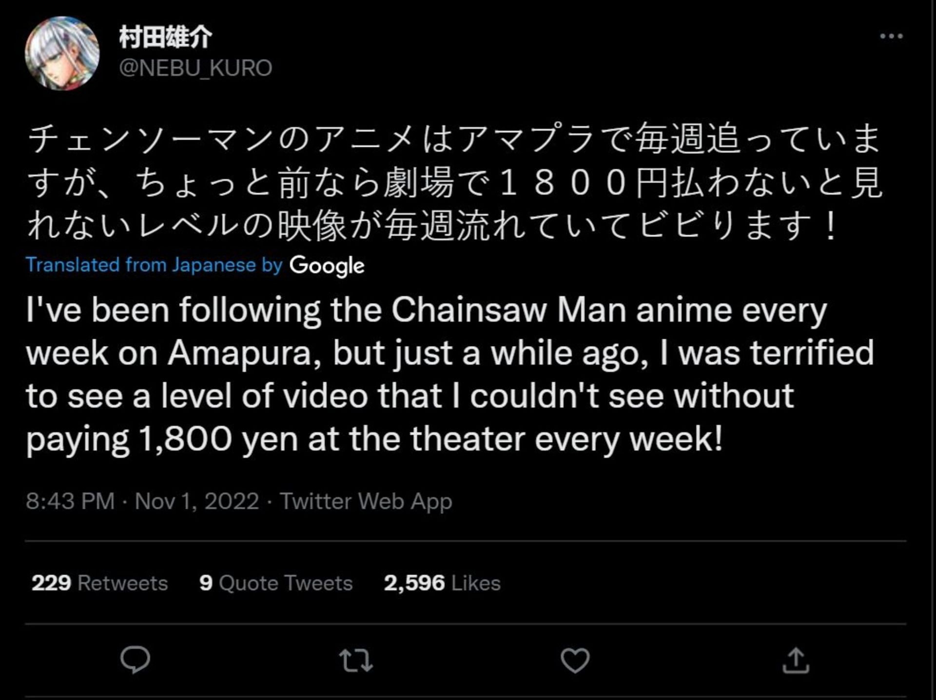 Screenshot of Yusuke Murata's tweet (Image via Twitter/Sportskeeda)