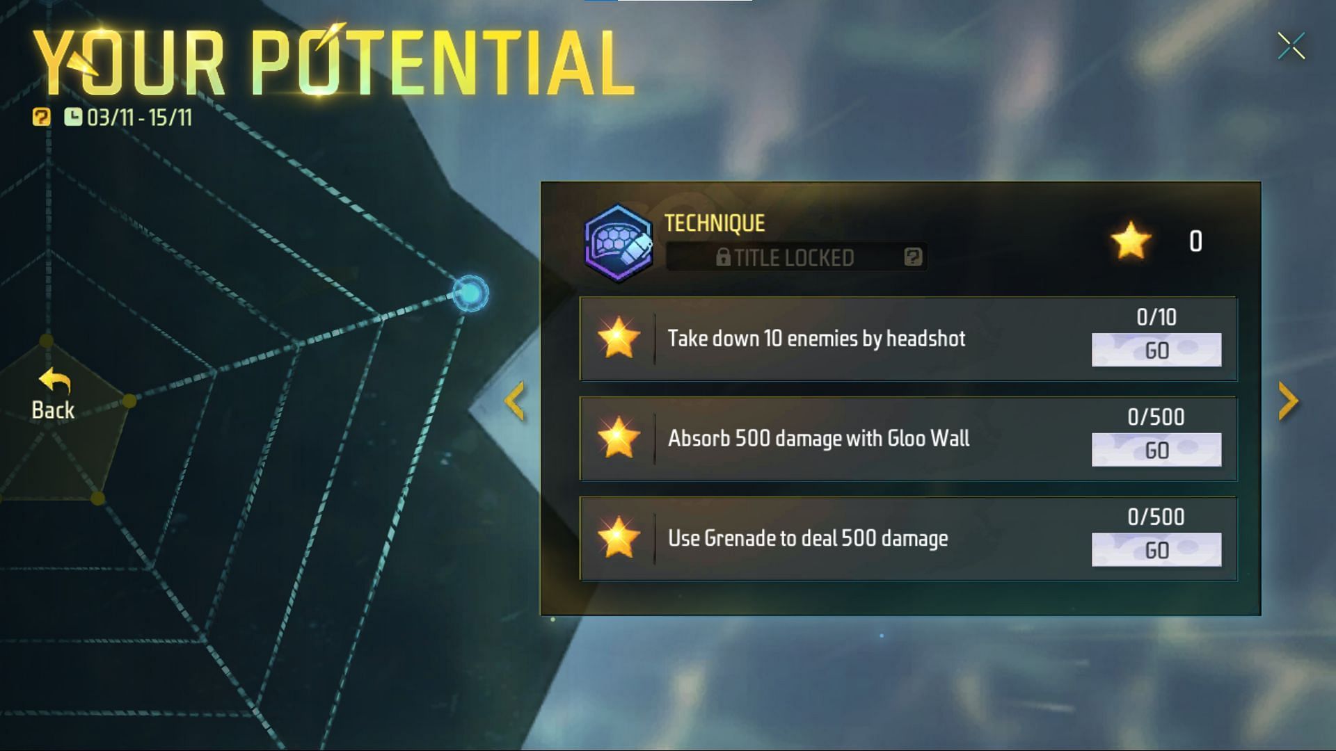 Technique tasks (Image via Garena)