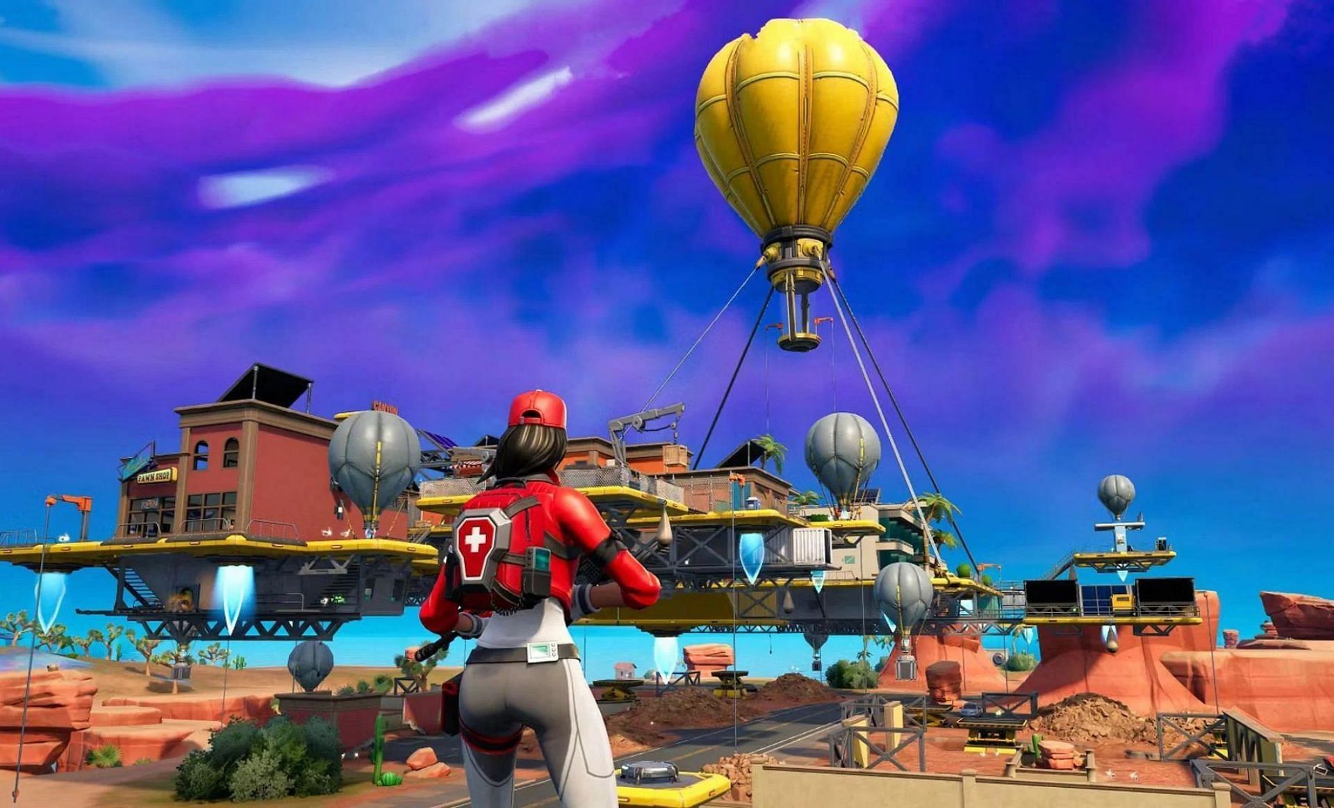 Cloudy Condos is an airborne location (Image via Epic Games)