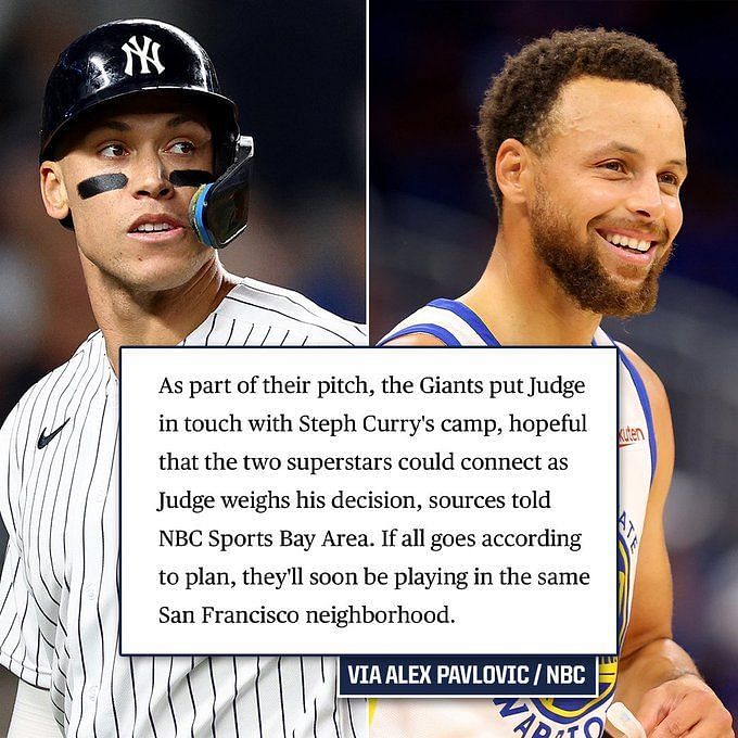 Steph Curry channeling inner Red Sox fan in Aaron Judge pitch