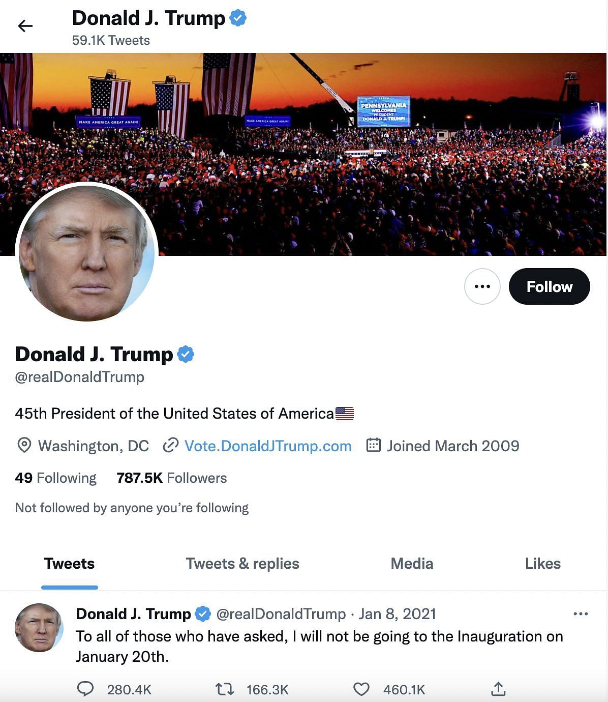 Trump&#039;s account makes a comeback on Twitter, as Elon Musk announced that the former President&#039;s account will be reinstated. (Image via Twitter)