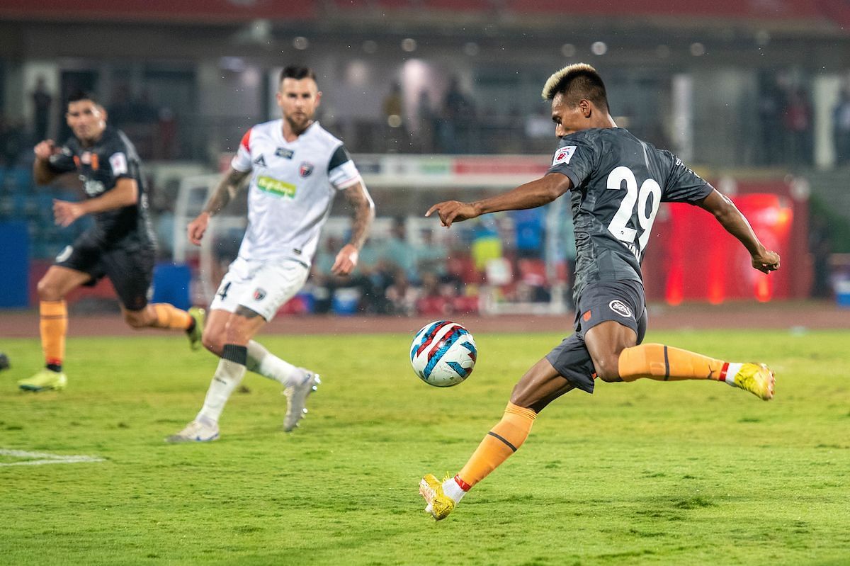 Bipin scored the second goal for Mumbai City FC (Image courtesy: ISL Media)