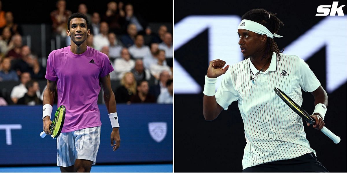 Felix Auger-Aliassime (L) and Mikael Ymer.