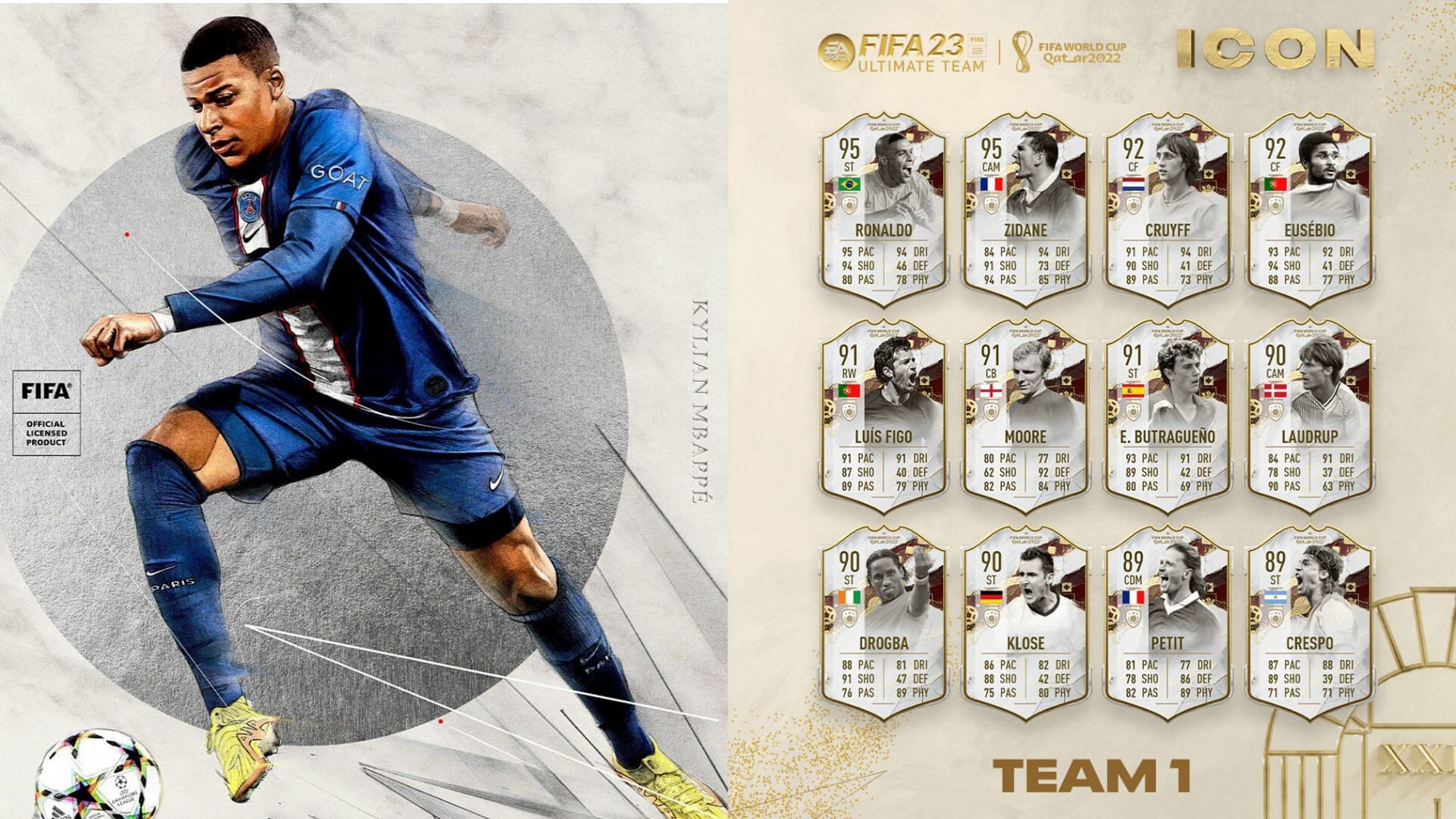 EA Sports introduces FIFA 23 World Cup Icons Team 1 with legendary