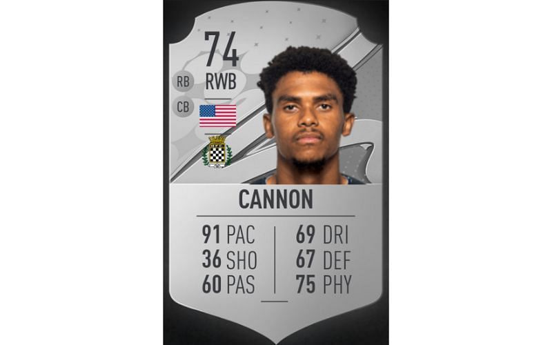 Reggie Cannon&#039;s card rating in FIFA 23 (image via EA Sports)