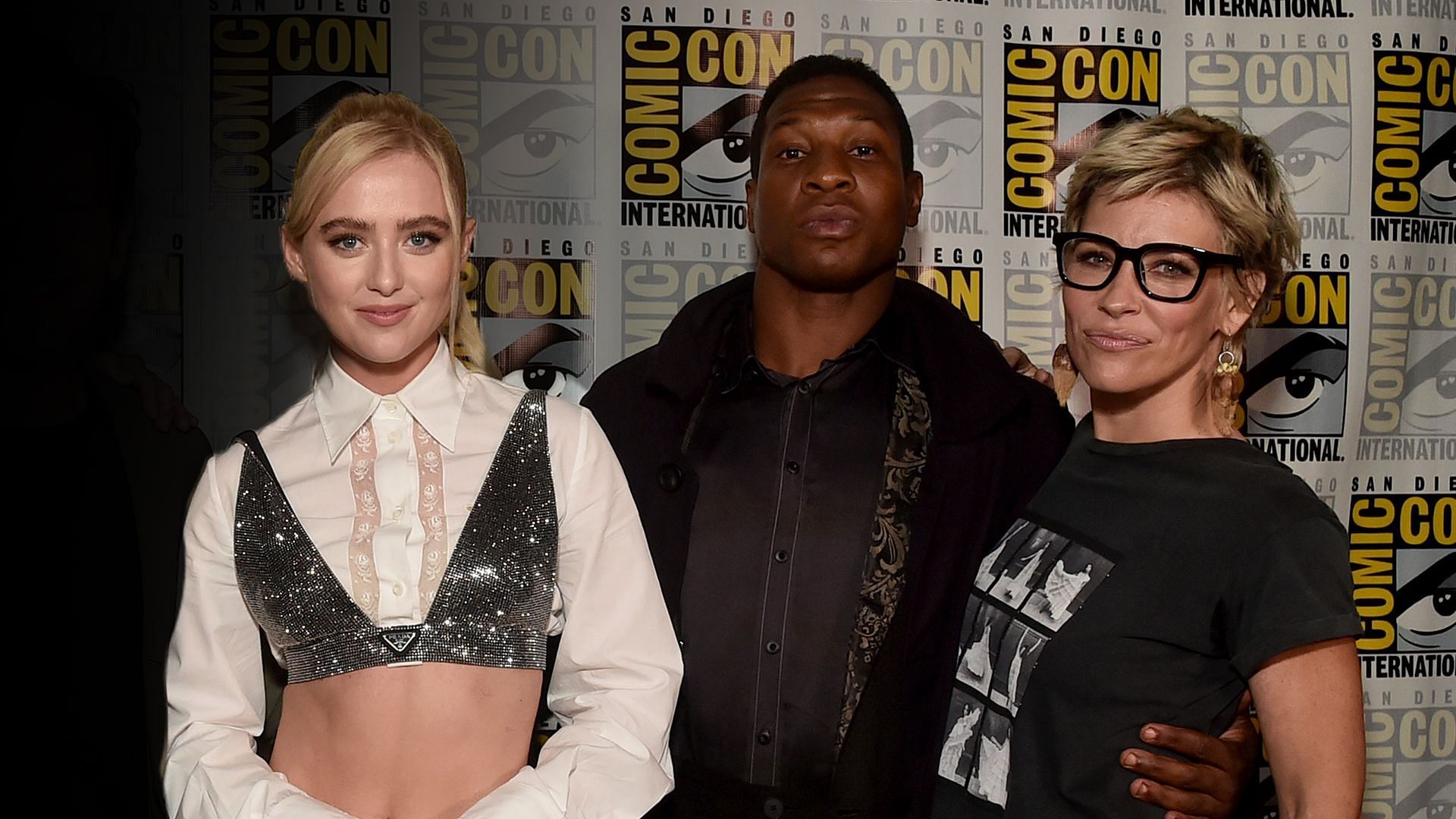 From Left to Right: Kathryn Newton (Cassie Lang), Jonathan Majors (Kang the Conqueror) and Evangeline Lilly (Wasp/Hope van Dyne) at San Diego Comic-Con 2022 (Image Credit: iMDB)
