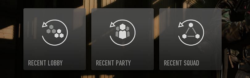 Selection of Recent Lobby (image via Activision)