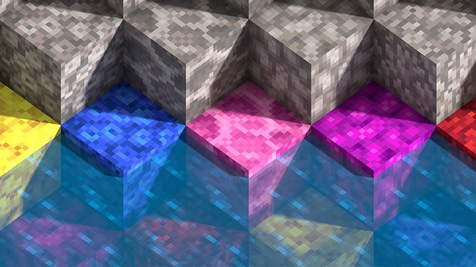 Coral and dead coral blocks placed side by side (Image via Minecraft.net)