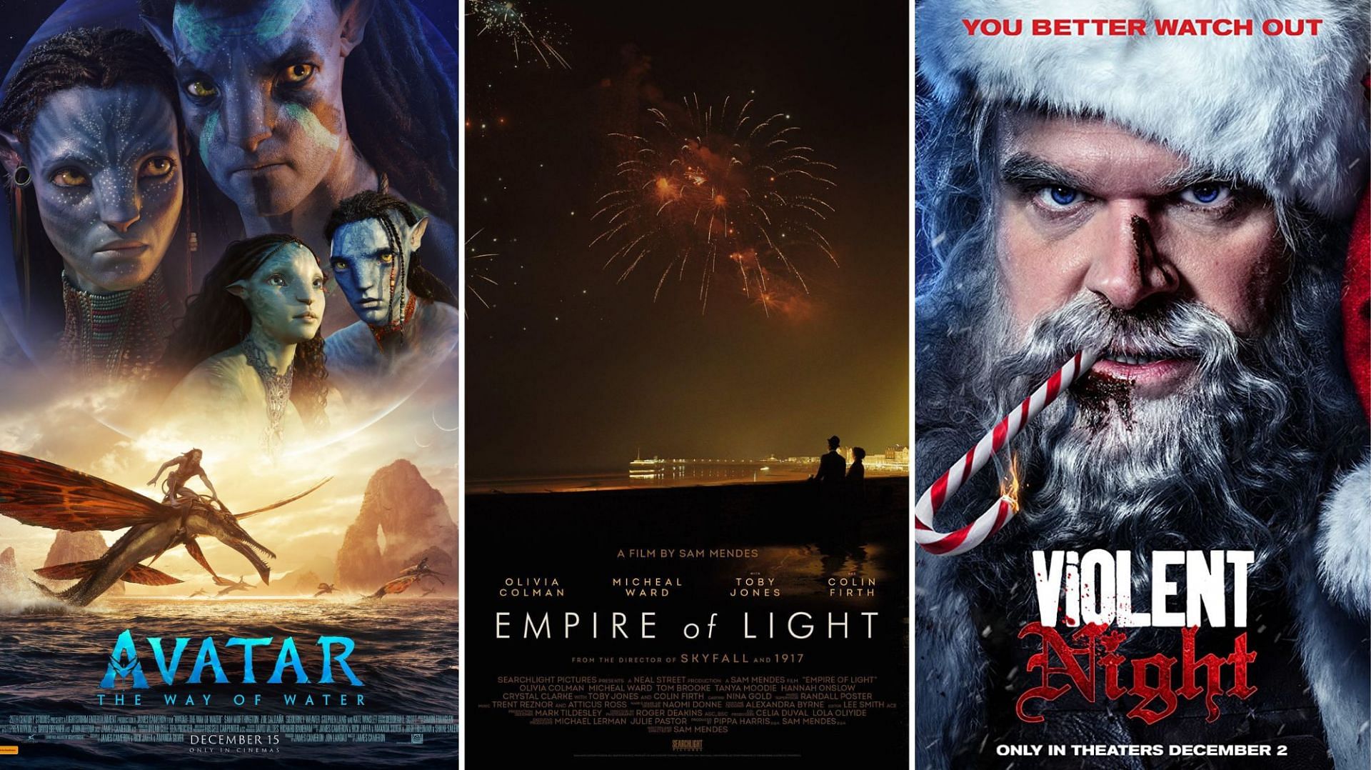 Top 5 movies releasing in December 2022 (Images via 20th Century Studios, Searchlight Pictures, Universal Pictures)