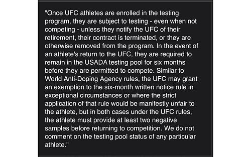 Screenshot from Aaron Bronsteter's tweet of USADA's statement