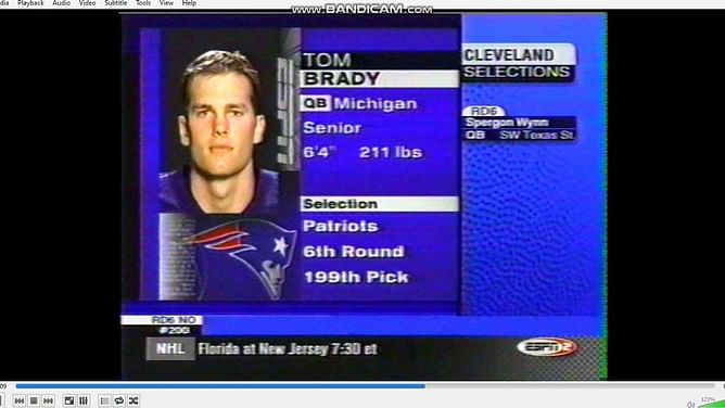 Why was Tom Brady overlooked in the NFL Draft and chosen with the 199th draft pick?
